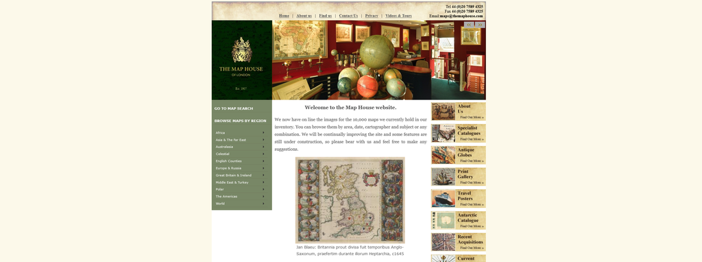 Website Design & Creation for vintage maps store website URL 2