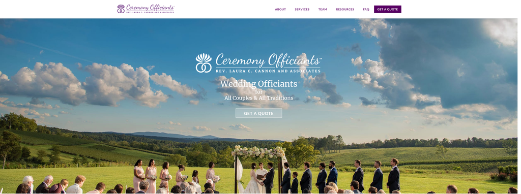 Website Design & Creation for wedding officiant website URL 1