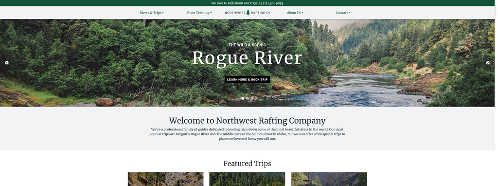 Website Design & Creation for whitewater rafting website URL 2