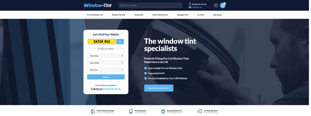 Website Design & Creation for window tinting website URL 5