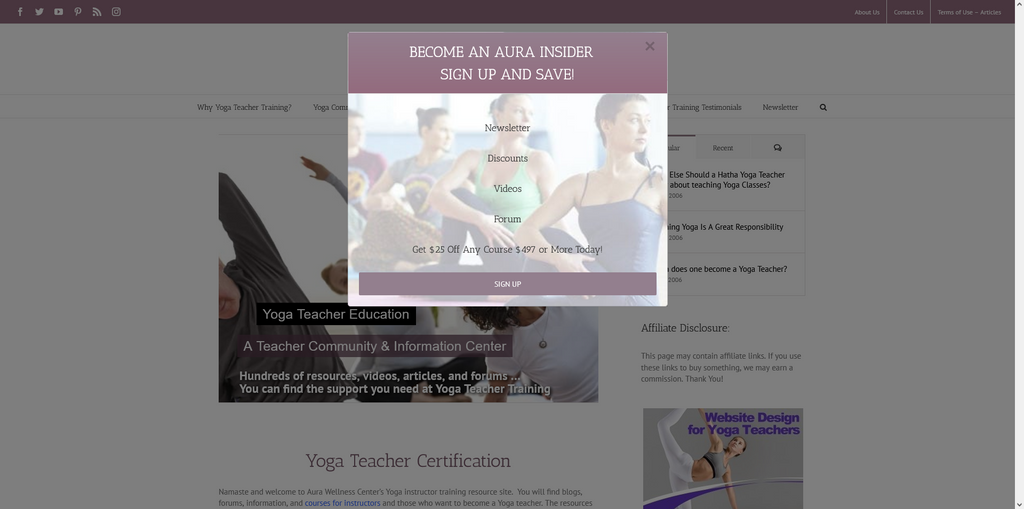 Website Design & Creation for yoga instructor school website URL 1