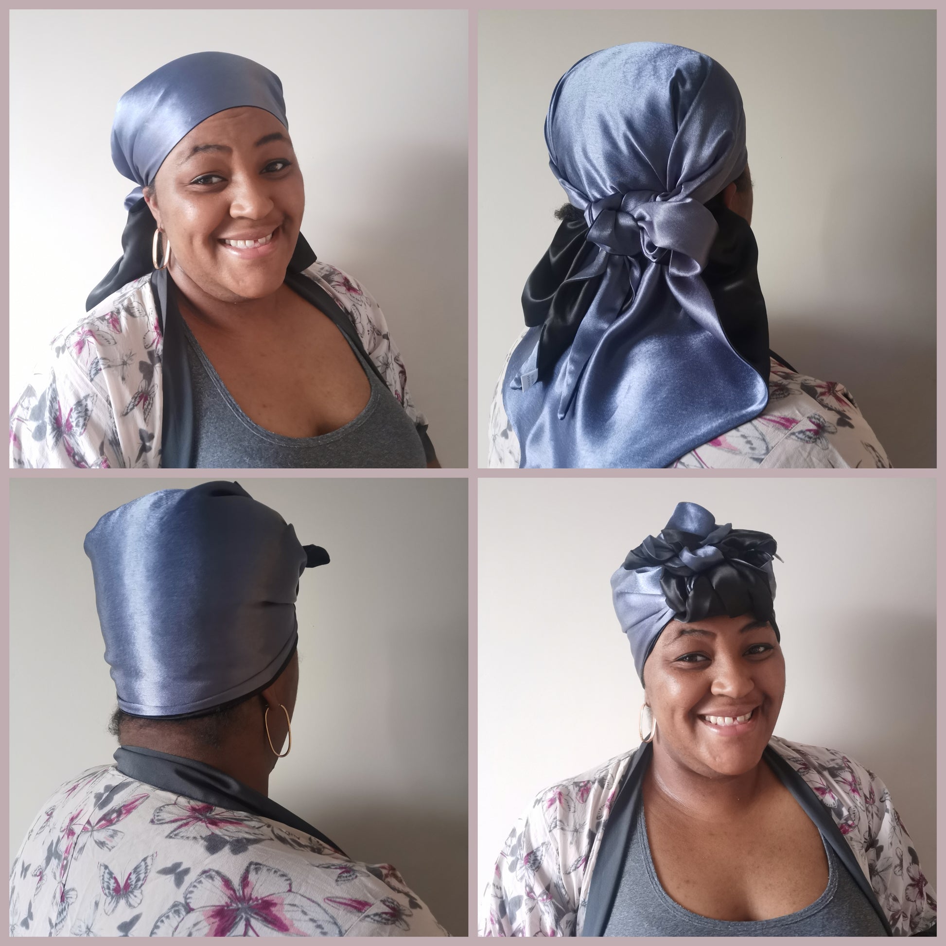 Sleep Well Satin Triangle Hair wrap, scarf, bandana - Fuchsia & Black – Hair  Wrap Heaven