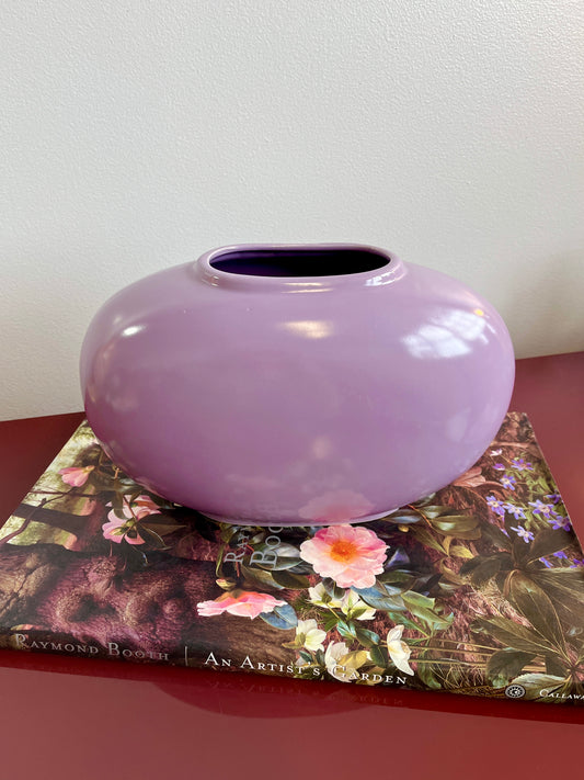 Vintage 80s Purple Ceramic Vase