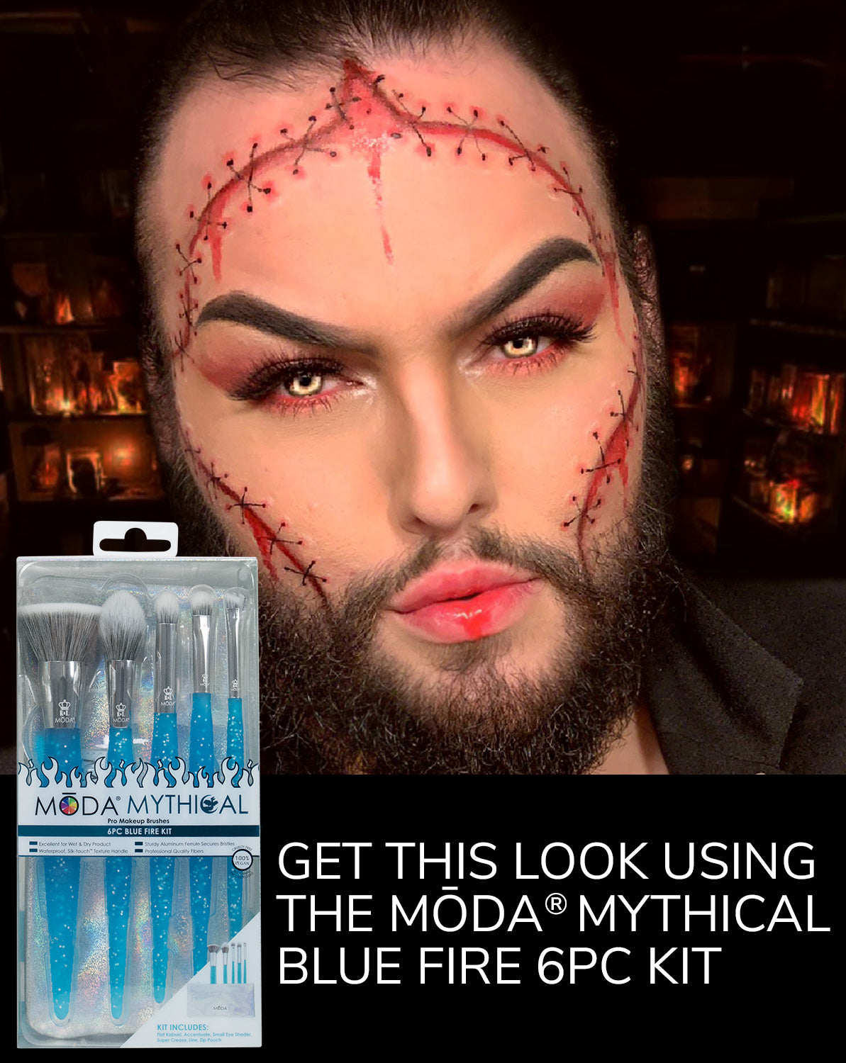 Get this look using the MŌDA® Mythical Blue Fire 6PC Kit!