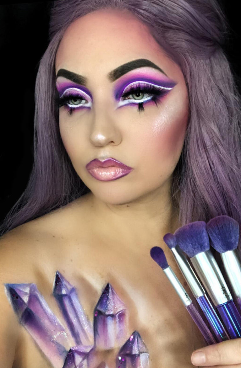 Follow along to achieve this Mystical Crystal Queen look! Featuring the MŌDA® Mythical 5PC BRILLIANT AMETHYST KIT!