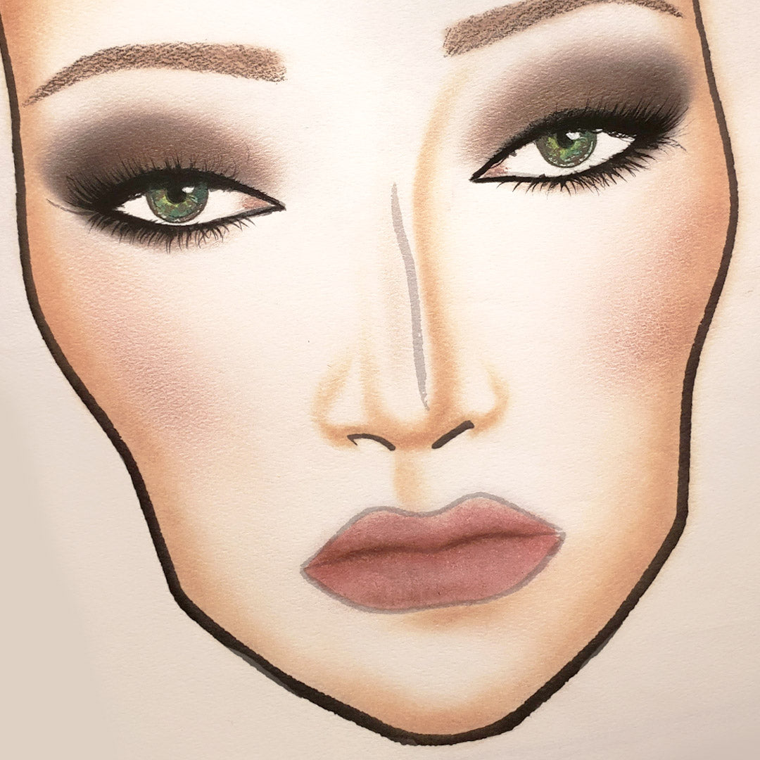 mac makeup face template