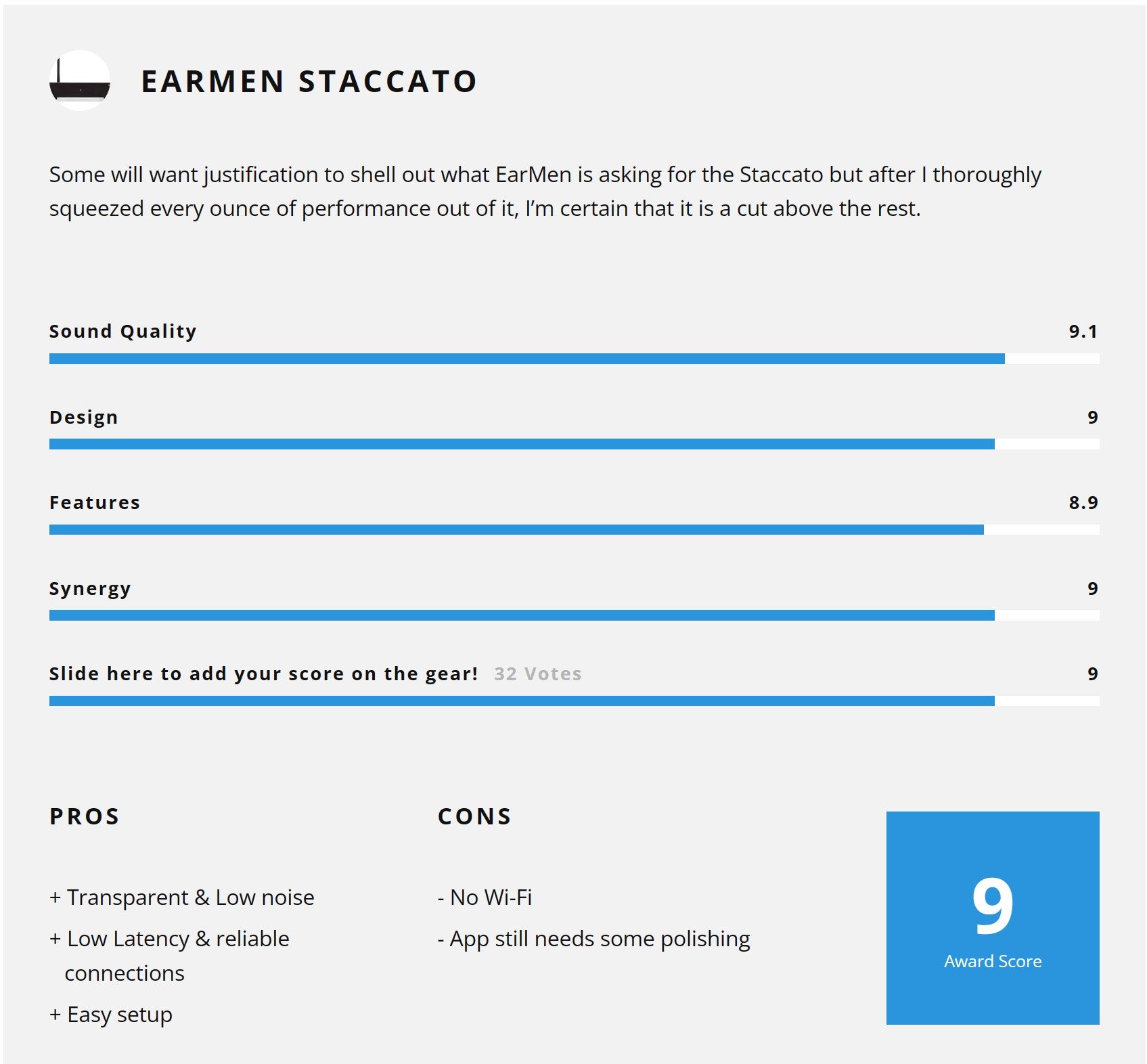 EarMen Staccato