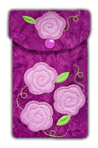 posy eyeglass cases in the hoop machine embroidery design set