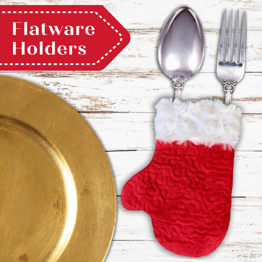 Santa Flatware Holder Design Set In The Hoop Embroidery Banner Picklepie Designs 