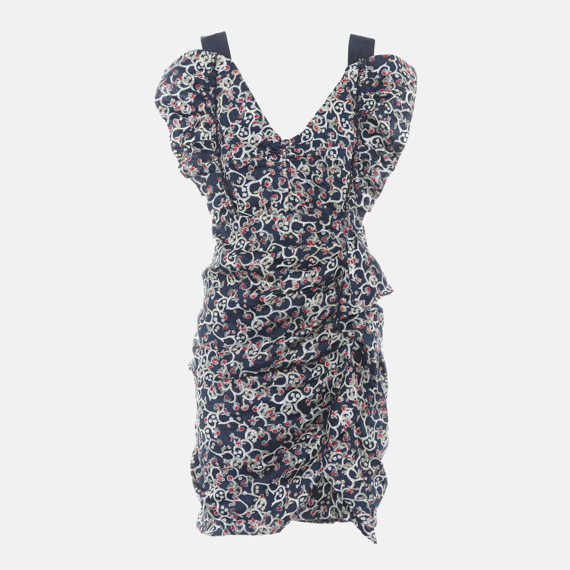 Isabel Marant Topaz Printed Linen Dress in Blue Exchange