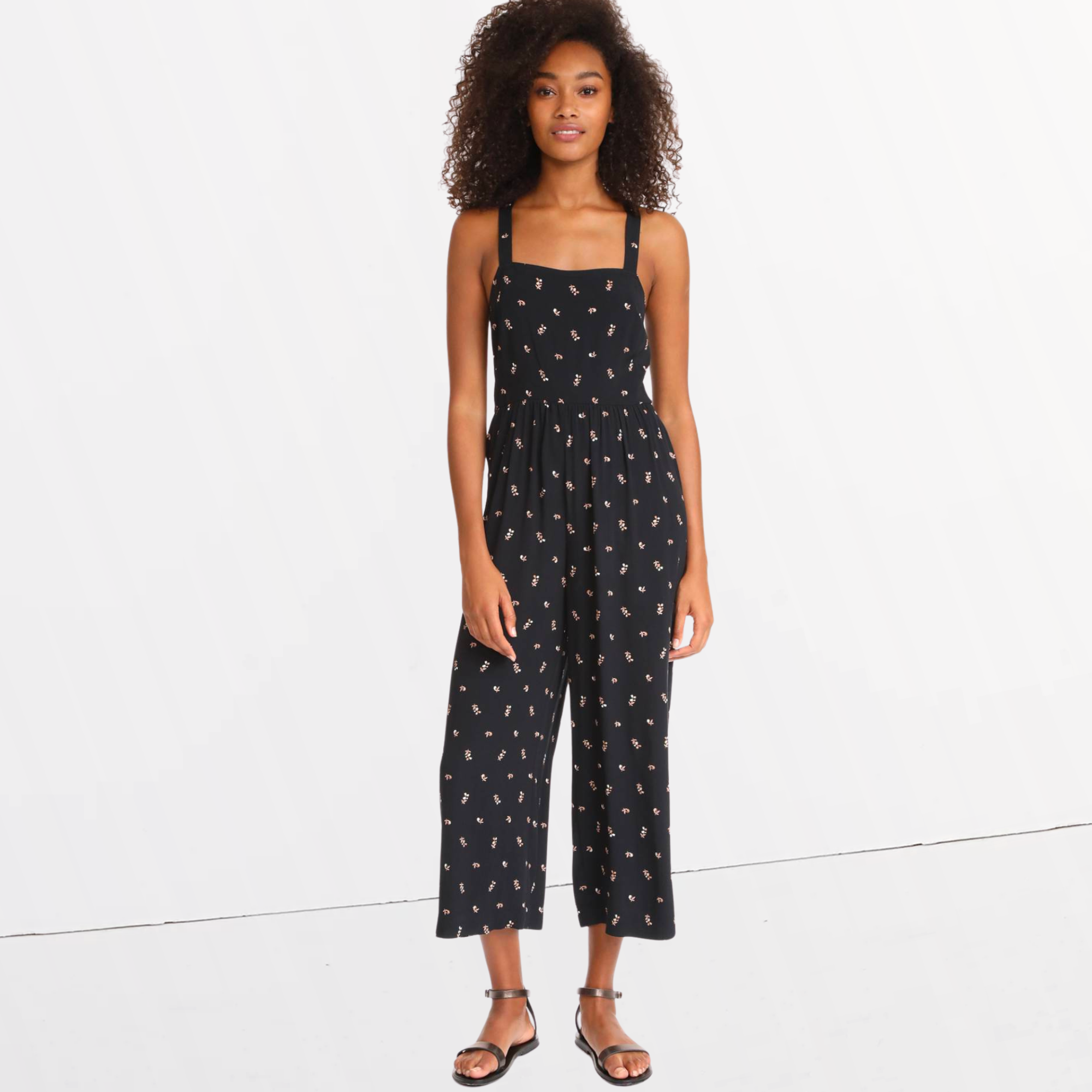 madewell smocked crop jumpsuit