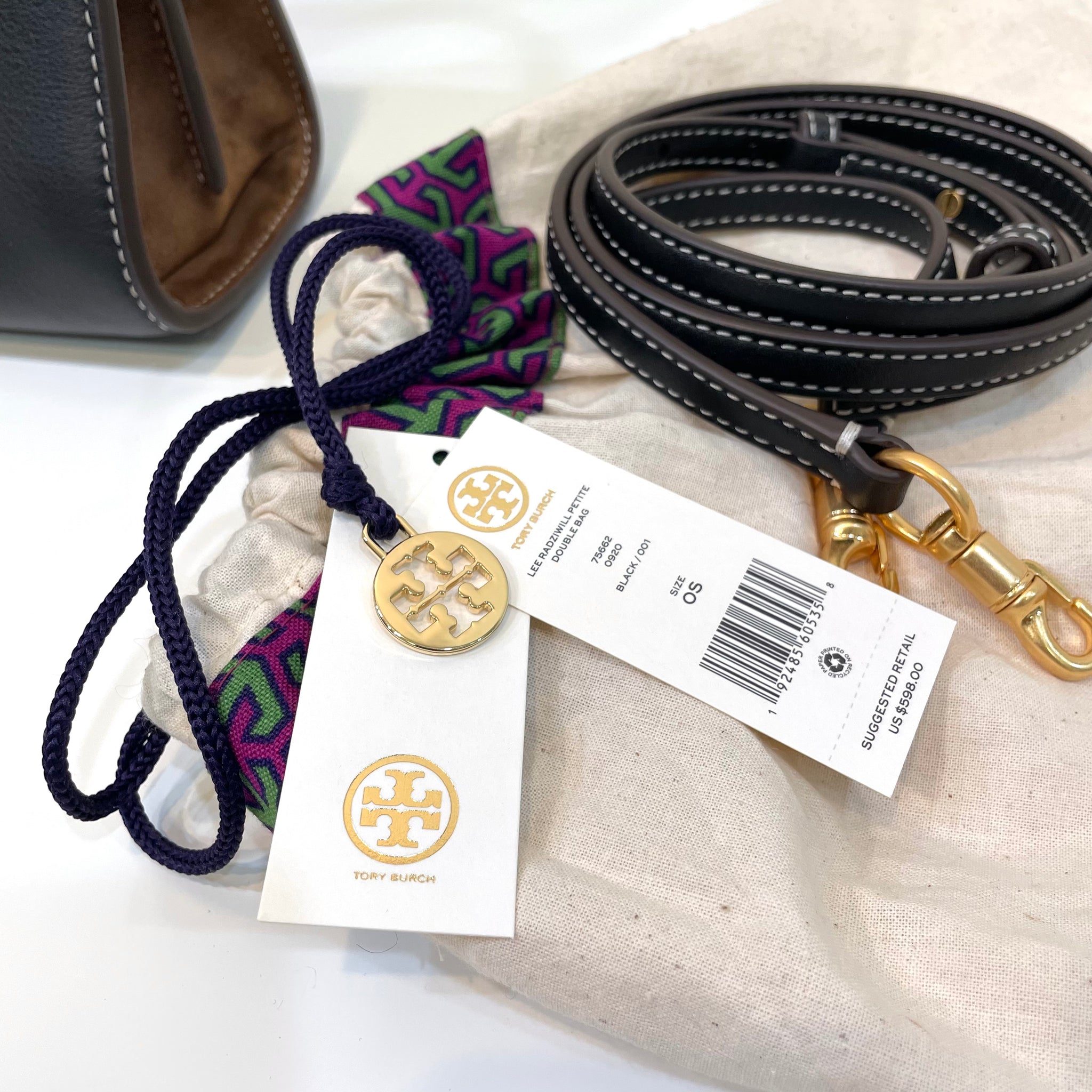 Tory Burch Lee Radziwill Petite Double Satchel Leather Bag in Black & –  Farewell Exchange
