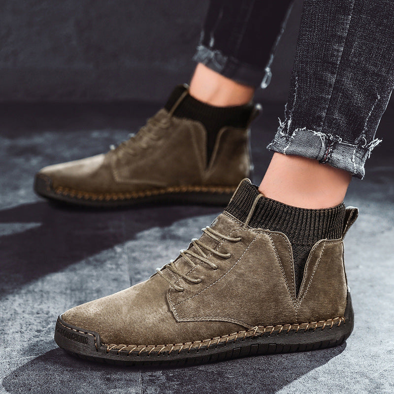 Men's Hand Stitched Mid-Top Casual Boots – Giovanco.com