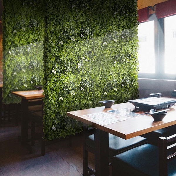 Mur végétal artificiel Green Upp modèle Liseron Blanc