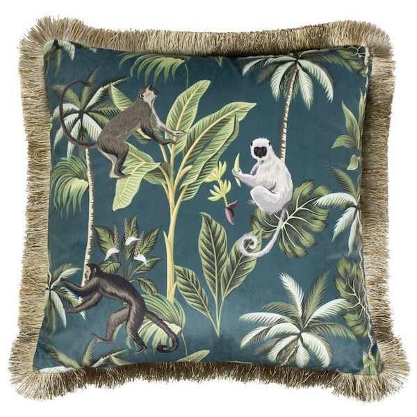 genezen Voorbijganger Betrokken Mars & More Kussen Jungle Aap petrol 45x45cm – boholifestylestore