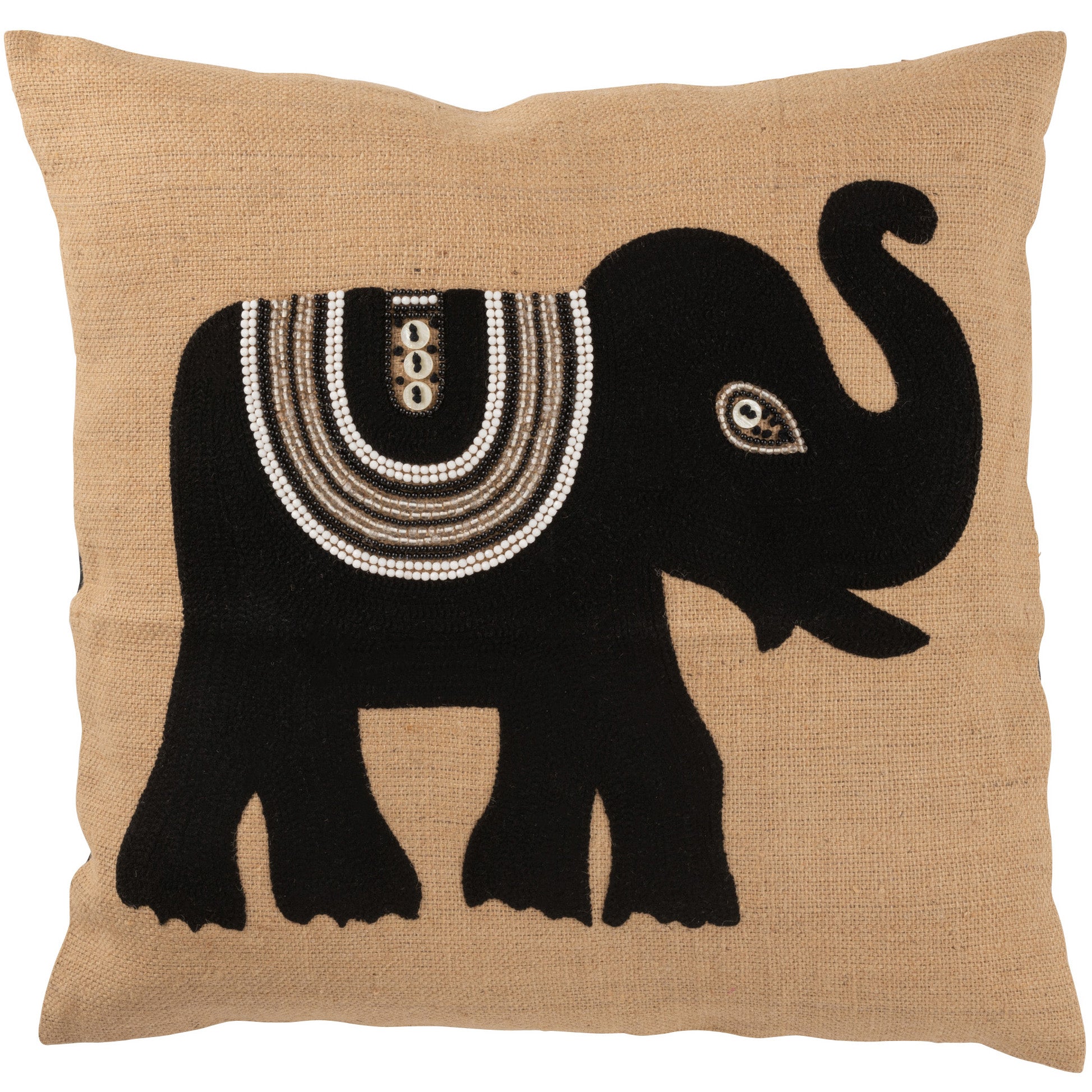 omvatten Correct schoorsteen J-Line Kussen Olifant naturel zwart 60x60cm – boholifestylestore