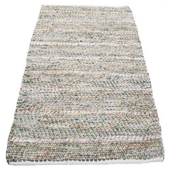 Rocaflor Vloerkleed Recycle leer-jute saliegroen 140x80cm –  boholifestylestore