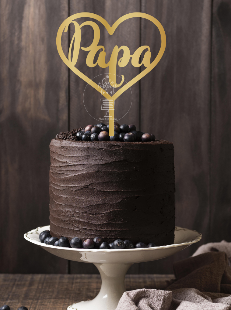 Papa birthday cake with name and photo card edit
