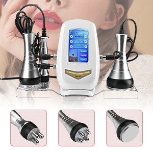 RF Cavitation Machine, Body Sculpting Slimming Device, 3 Massage Heads for Belly Fat, Waist, Arm, Leg, Butt