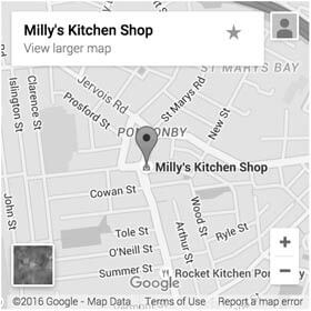 Milly's Kitchen Shop Ponsonby Map