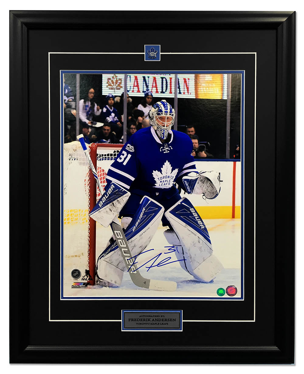 AJ Sports  Mats Sundin Signed Toronto Maple Leafs Puck Display 26x32 Frame