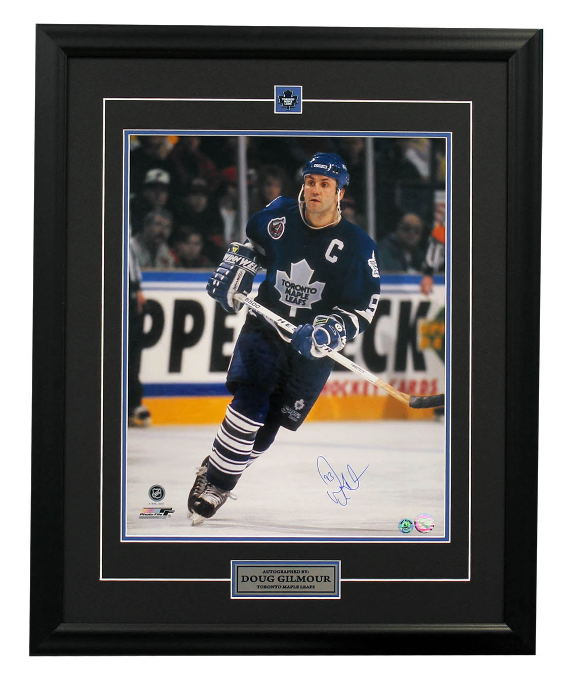 AJ Sports  Mats Sundin Signed Toronto Maple Leafs Puck Display 26x32 Frame