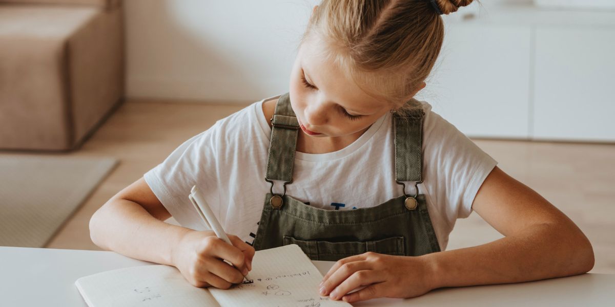 Children writing 