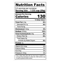 yupuffs parmesan nutrition facts