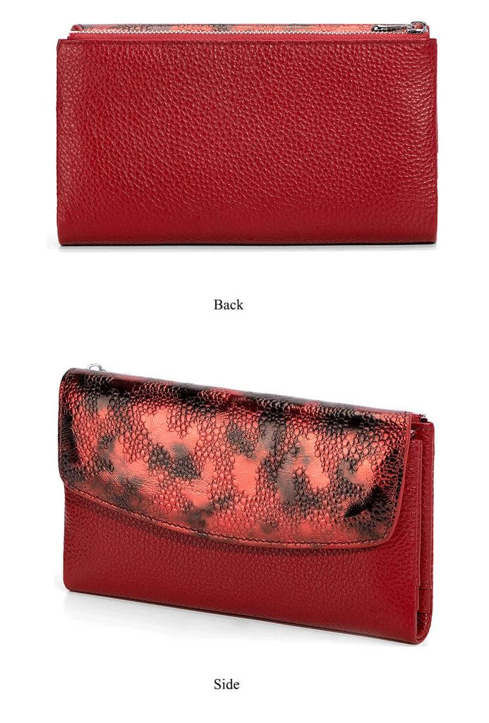 Envelope Lychee Genuine Leather Wallets