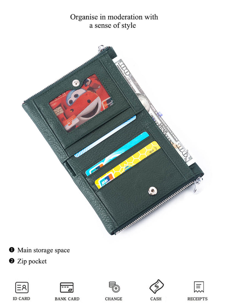 Cossroll Double Zip Short Real Leather Wallet Manufacturer