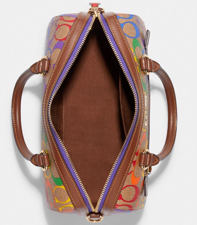 Coach Mini Bennett Satchel in Signature Canvas with Rainbow