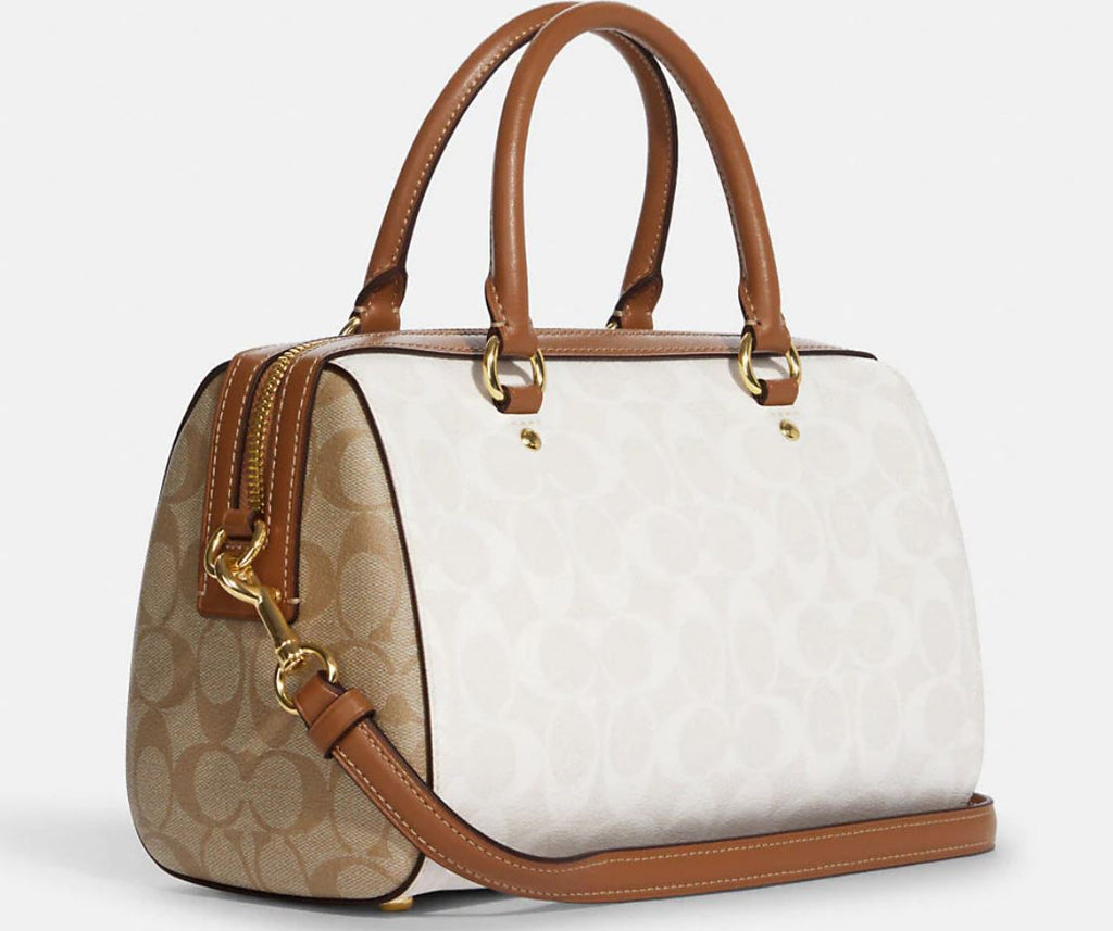 Coach Rowan Satchel In Blocked Signature Canvas Bag Glacier White Multi -  $200 (42% Off Retail) New With Tags - From Zina