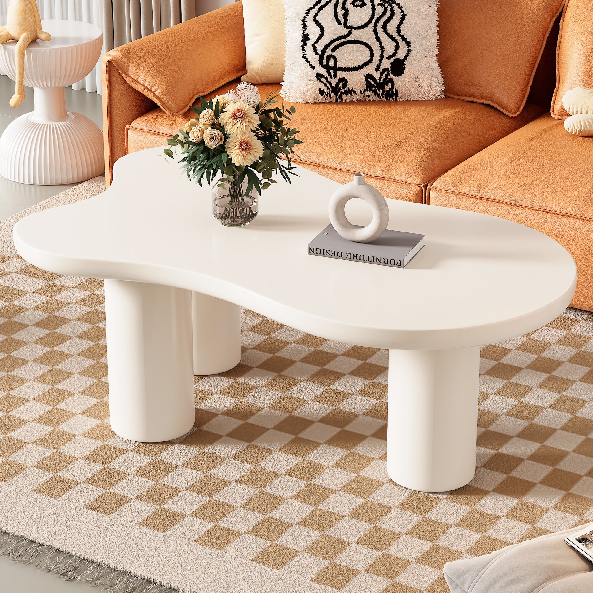 Walker Edison | Sleek Cloud-shape Design Coffee Table