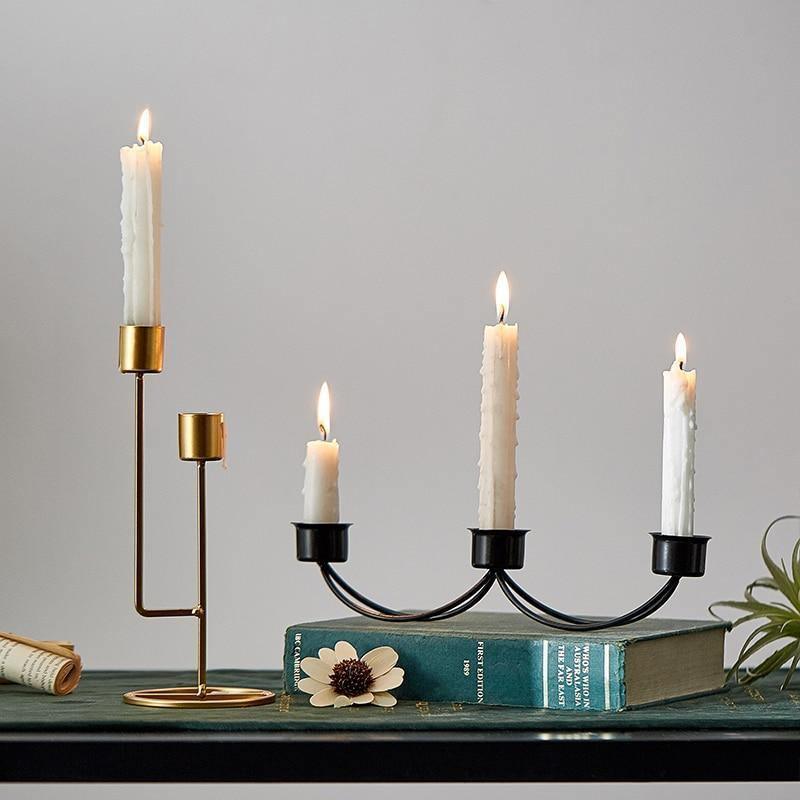 Bronze Metal Taper Candle Stick Holders