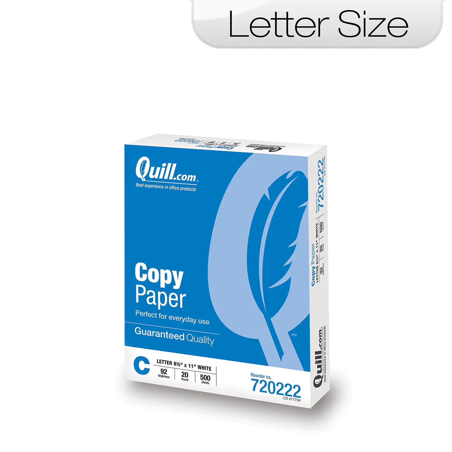 Quill Brand 8.5" x 11" Copy Paper, 10 Reams/Carton