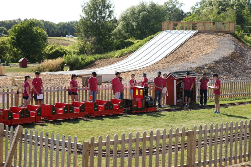 Workers training on the train ride