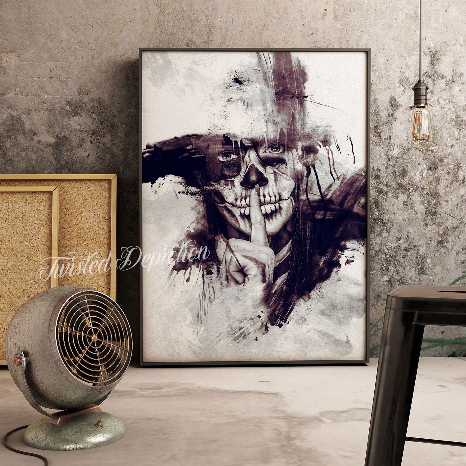 dark skull art prints canada