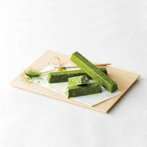 Image shows green tea chocolate bars