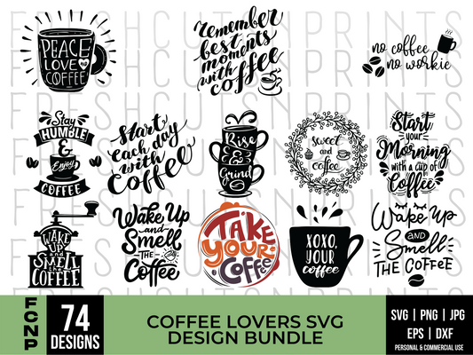 BUY 4 GET 50% OFF 32 Coffee Quotes svg Bundle dxf png coffee mug design svg  glowforge laser cut files coffee svg sayings cut file for cricut