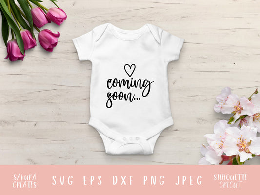 Coming Soon SVG Pregnancy Announcement Digital Announcement Baby Sayin –  SVGCrafties