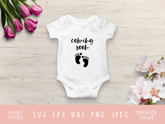Pregnancy Announcement, Baby Coming Soon Svg, Baby Shower Clipart