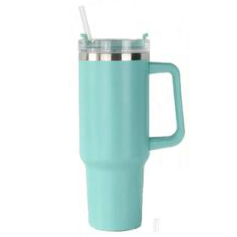 Pastel Happy Face Tumbler Cup with Handle and Straw