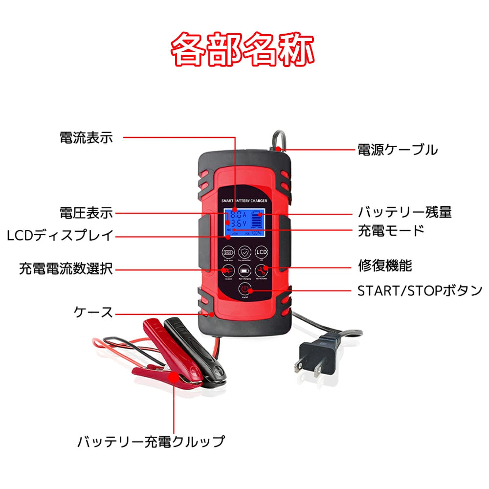 LVYUAN 8Aバッテリー充電器 12V/24V対応 - LVYUAN（リョクエン