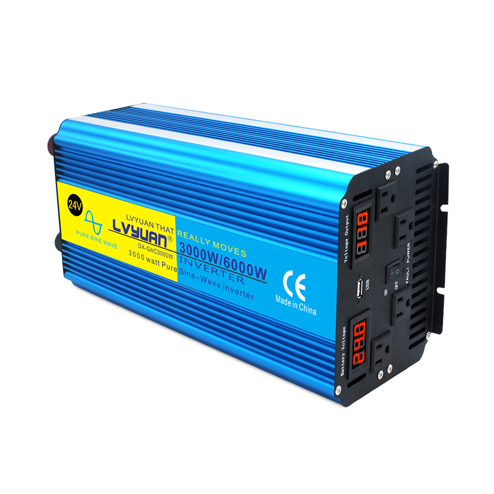 LVYUAN 純正弦波インバーター 2000W DC24V（直流）AC100V（交流）AC