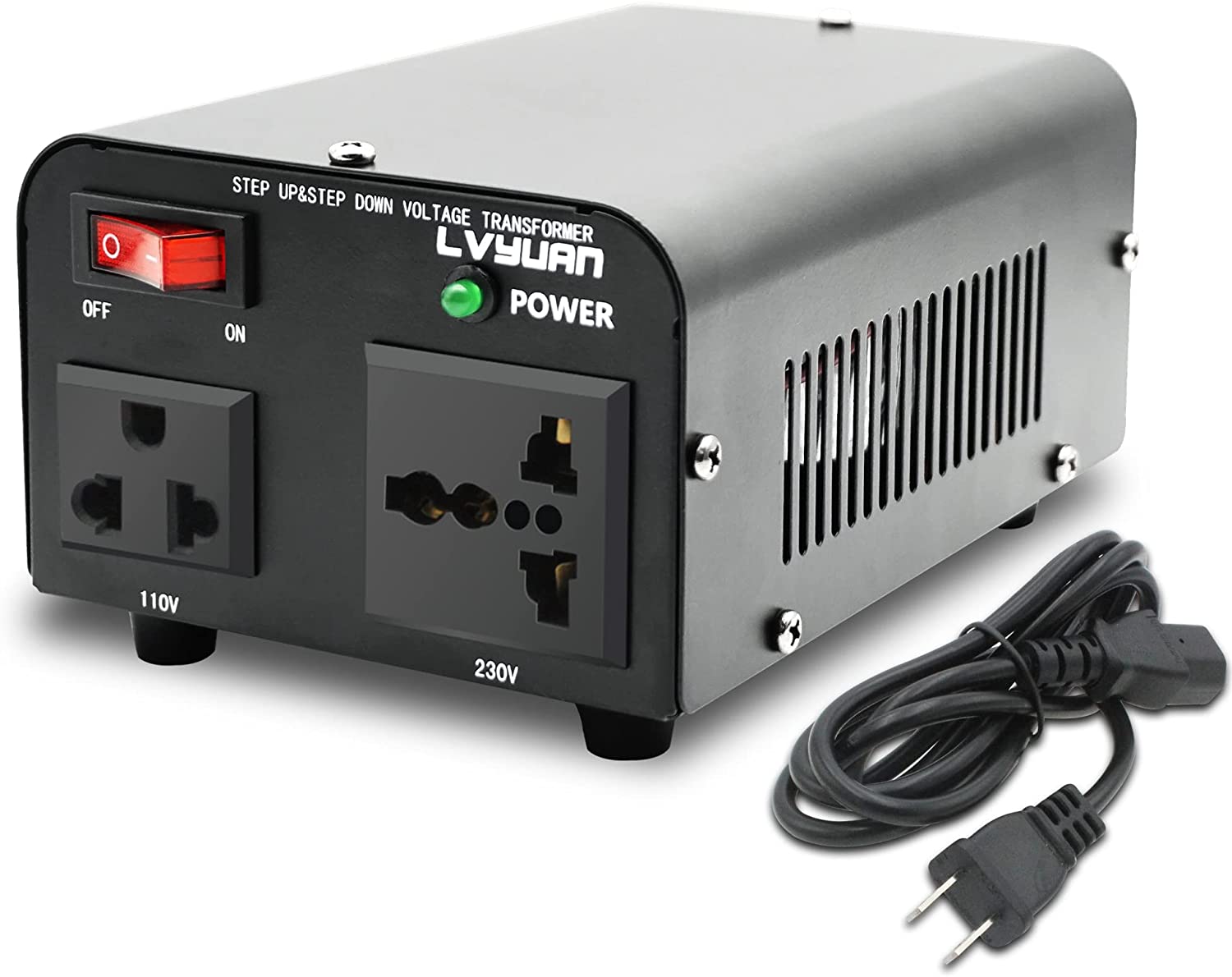 LVYUAN 海外国内両用型変圧器 1000W 降圧・昇圧 AC100V ~ 110V⇄220V