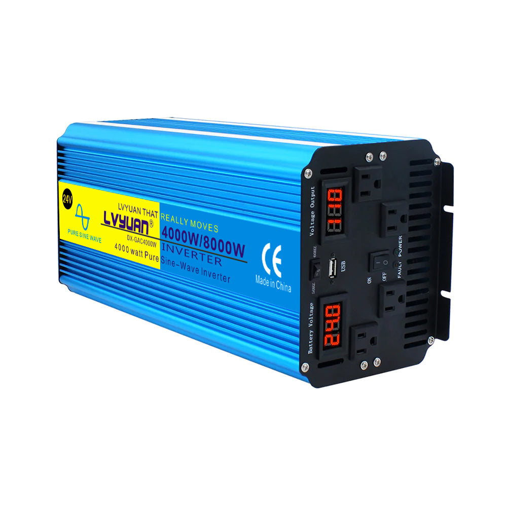 LVYUAN 純正弦波インバータ 4000W DC24V（直流）AC100V（交流）50HZ/60HZ切替