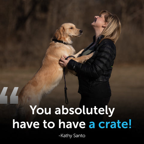 [Image Quote: "You absolutely have to have a crate!" - Kathy Santo]