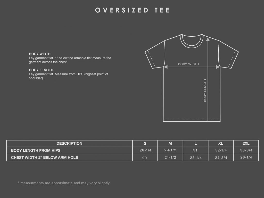 OVERSIZED TEE MEASUREMENTS