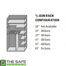 Safe Configuration Three Quarters Gun Rack