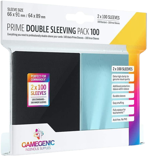 Gamegenic Prime Double Sleeving Pack Transparent/Schwarz (2x100)